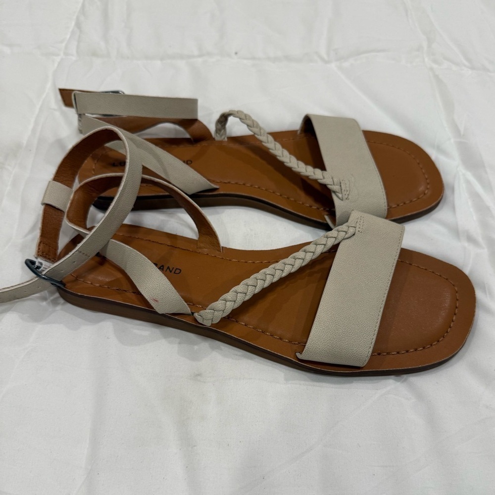 Lucky Brand Women's Asymmetric-Strap Flat Sandals Size 7.5